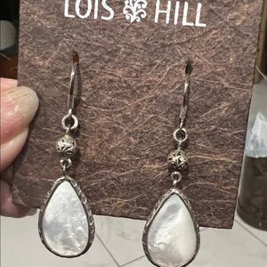 Lois Hill Silver and White Teardrop Earrings. 
Ready for gift giving.